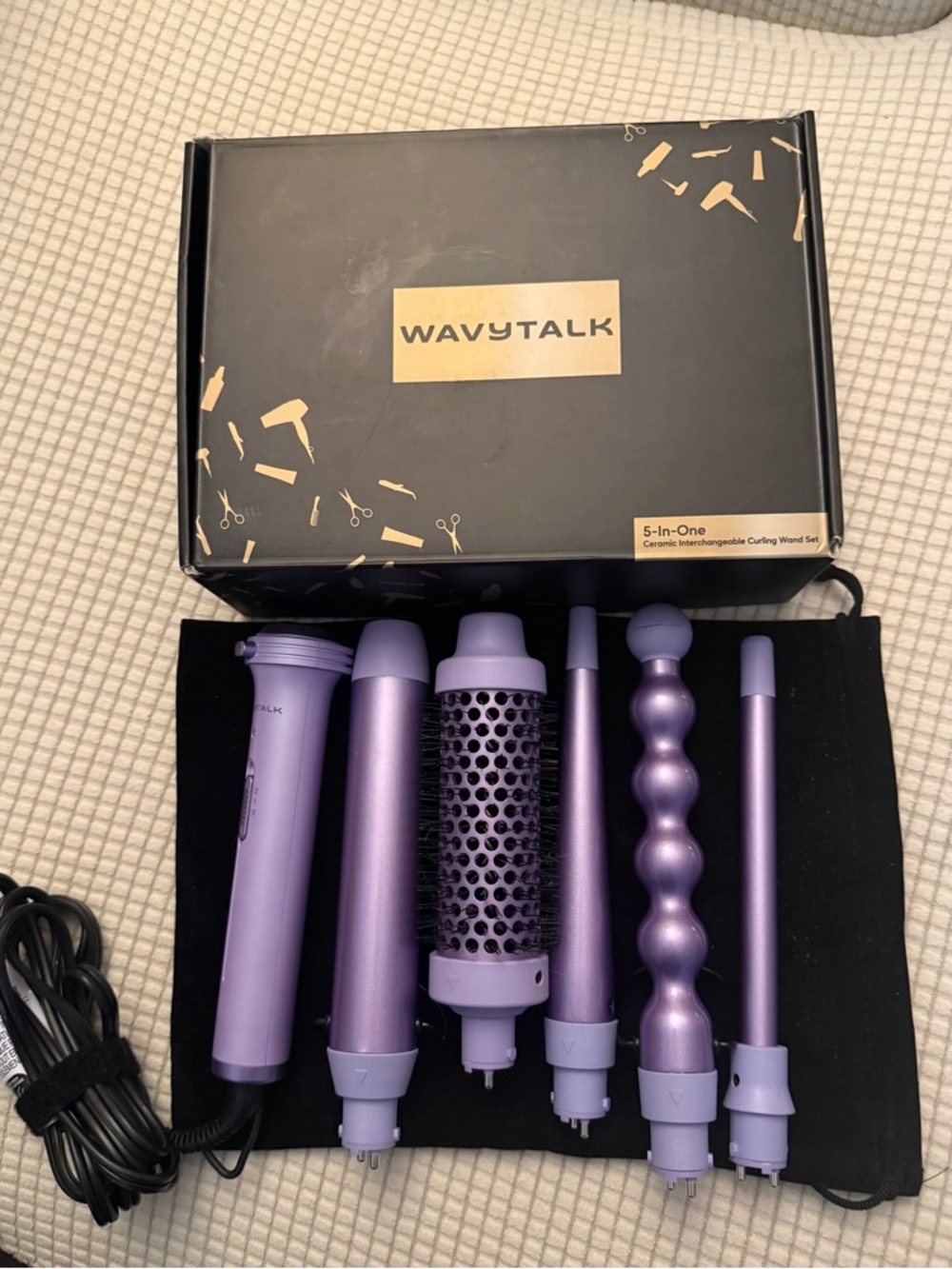 Wavytalk 5-in-one Interchangeable curling wand set!!! Lavender Styling Wand Set!